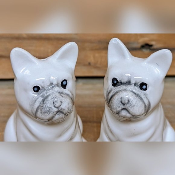 Unknown Dining Vtg White French Bulldogs Salt Pepper Shakers Poshmark